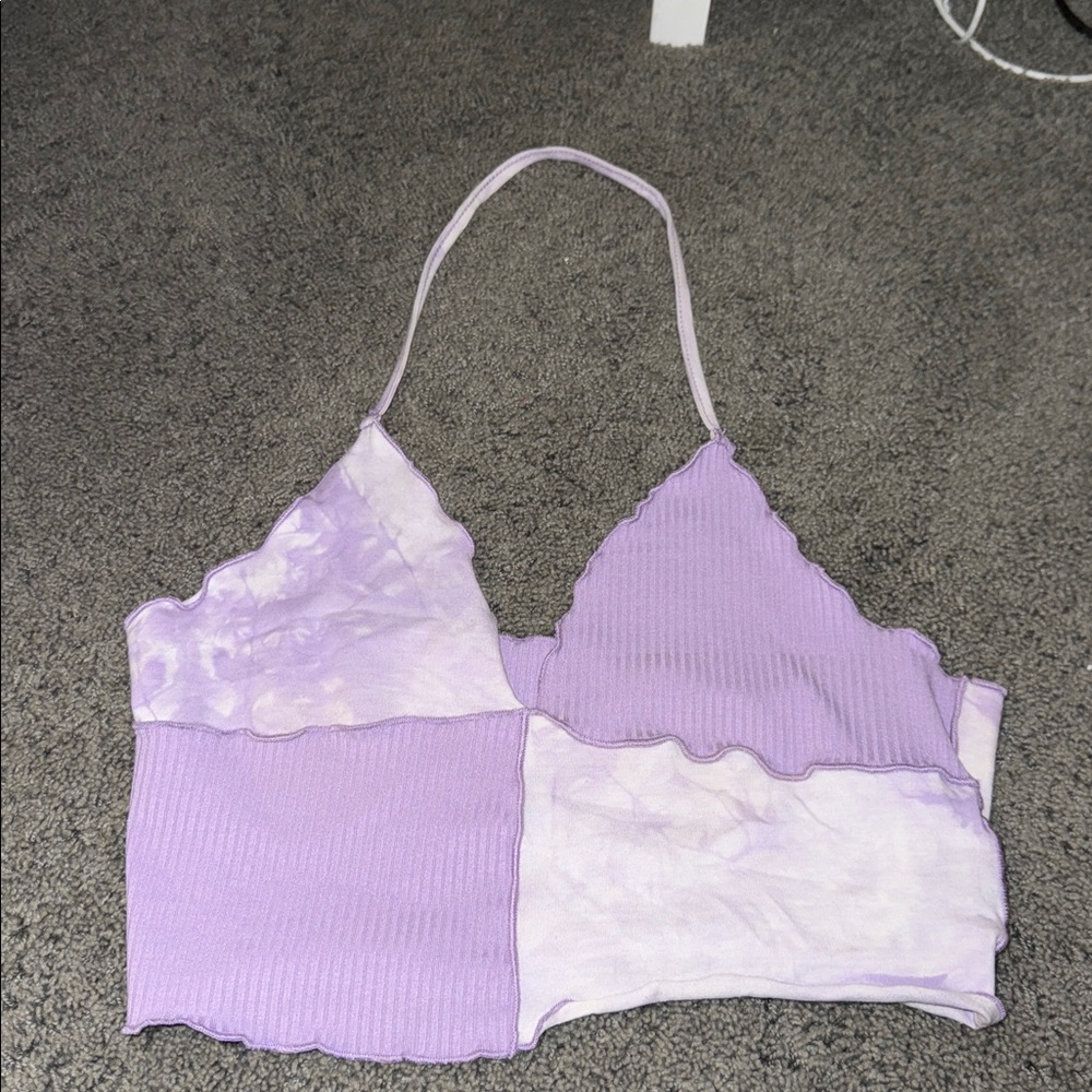 SHEIN Purple Patchwork Tank Top